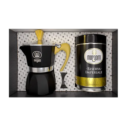 Morganti Gift Set Moka +  Imperiale Ground Coffee 250g